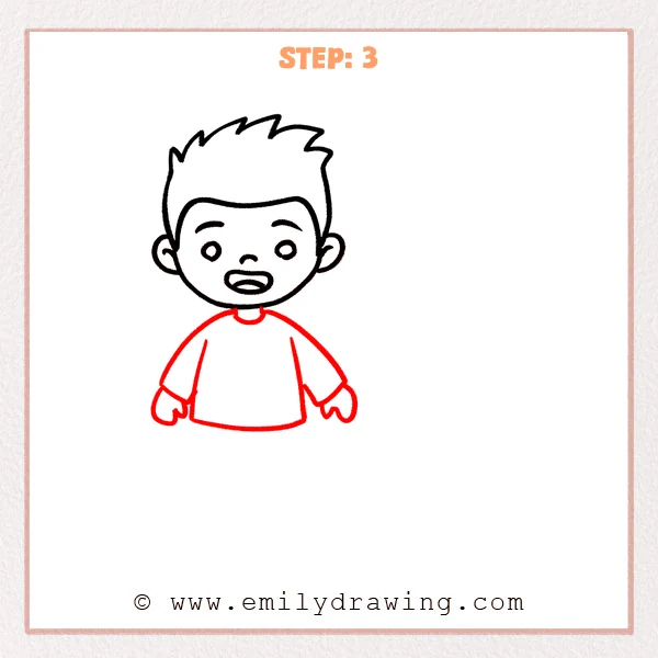how to draw a man with a dog - Step 3